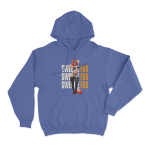 Sweetie Fox Character Illustration Unisex Hoodie Blue