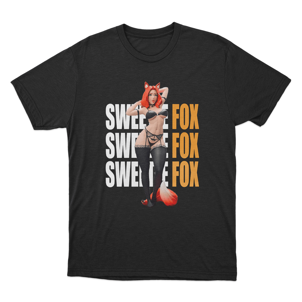 Sweetie Fox Character Illustration Unisex T Shirt Black Sweetie Fox Character Illustration Unisex T Shirt Black