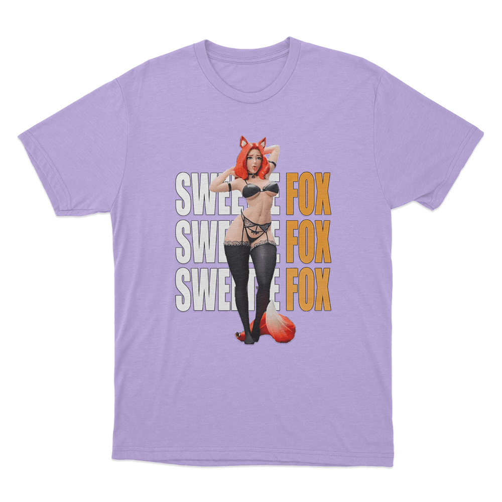 Sweetie Fox Character Illustration Unisex T Shirt Purple Sweetie Fox Character Illustration Unisex T Shirt Purple