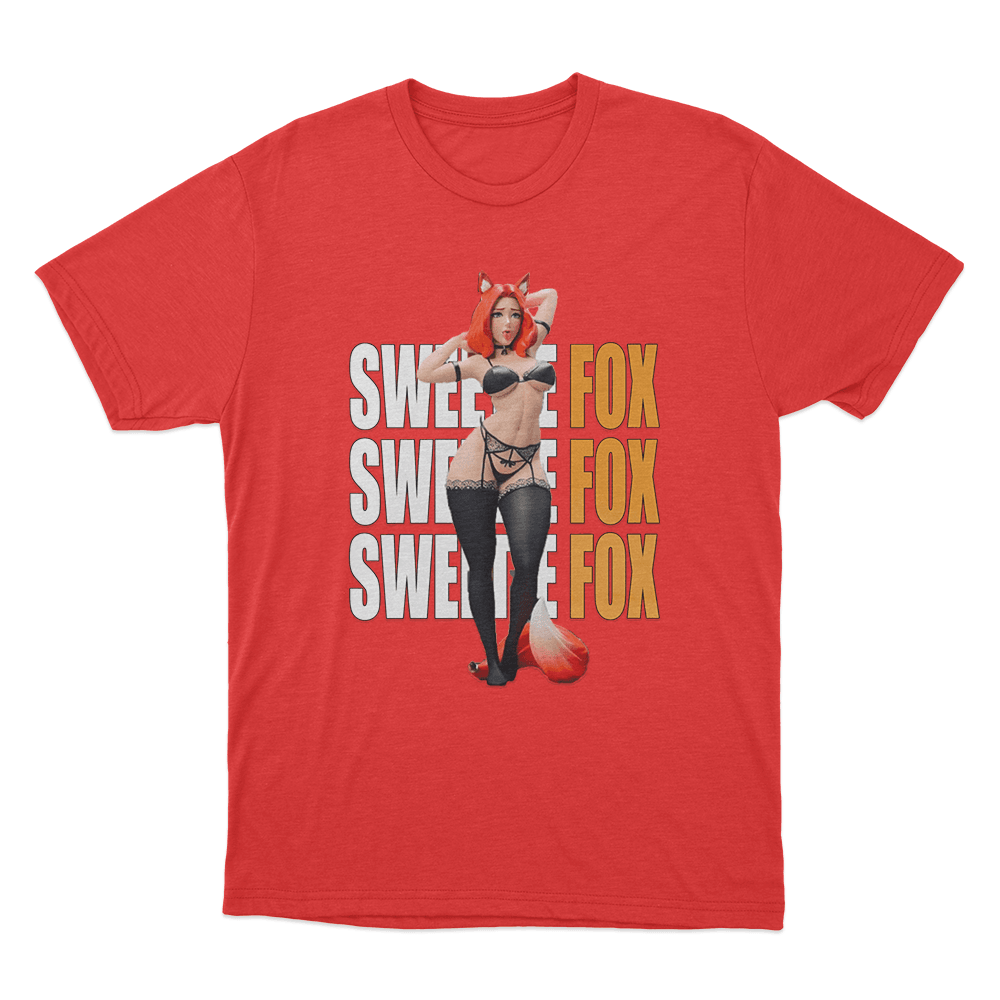 Sweetie Fox Character Illustration Unisex T Shirt Red Sweetie Fox Character Illustration Unisex T Shirt Red