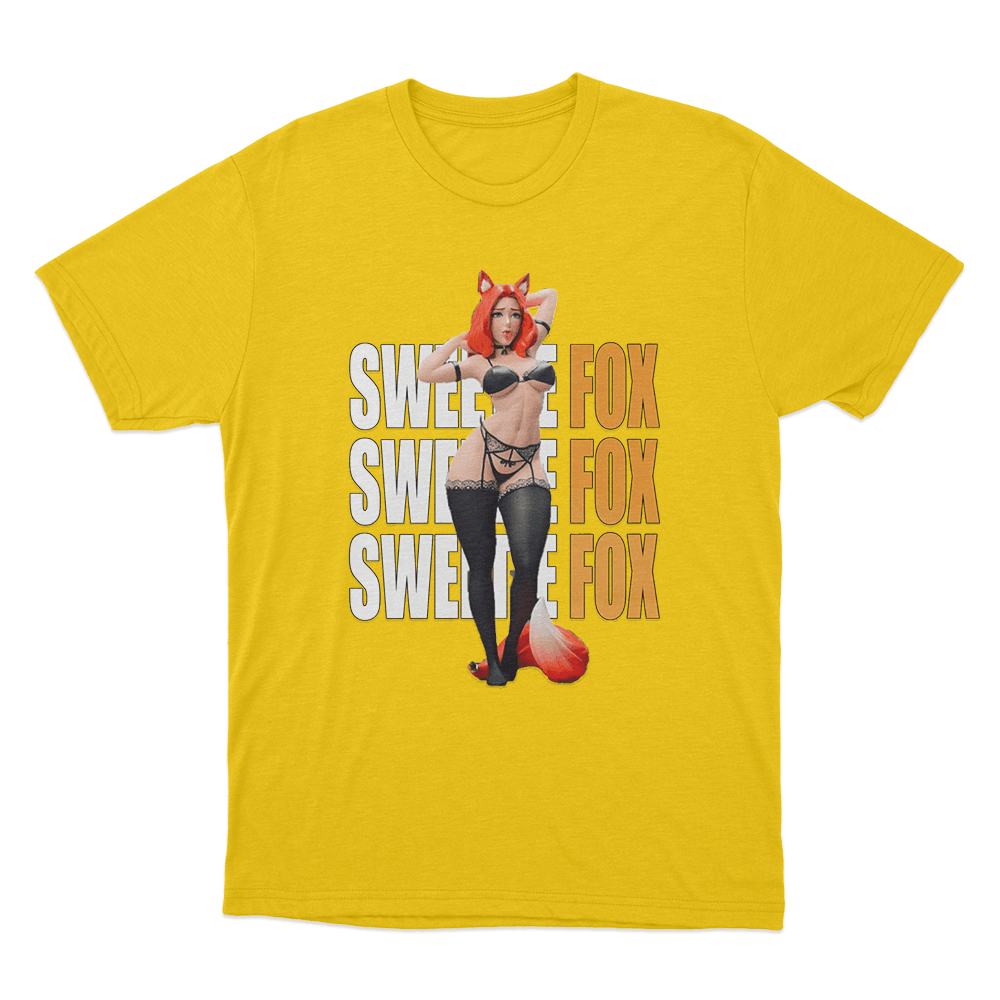 Sweetie Fox Character Illustration Unisex T Shirt Yellow Sweetie Fox Character Illustration Unisex T Shirt Yellow