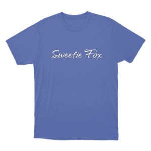 Sweetie Fox Script Logo Unisex T Shirt Blue