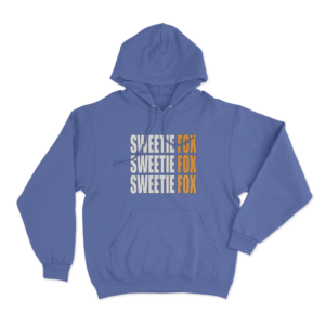 Sweetie Fox Typography Unisex Hoodie Blue