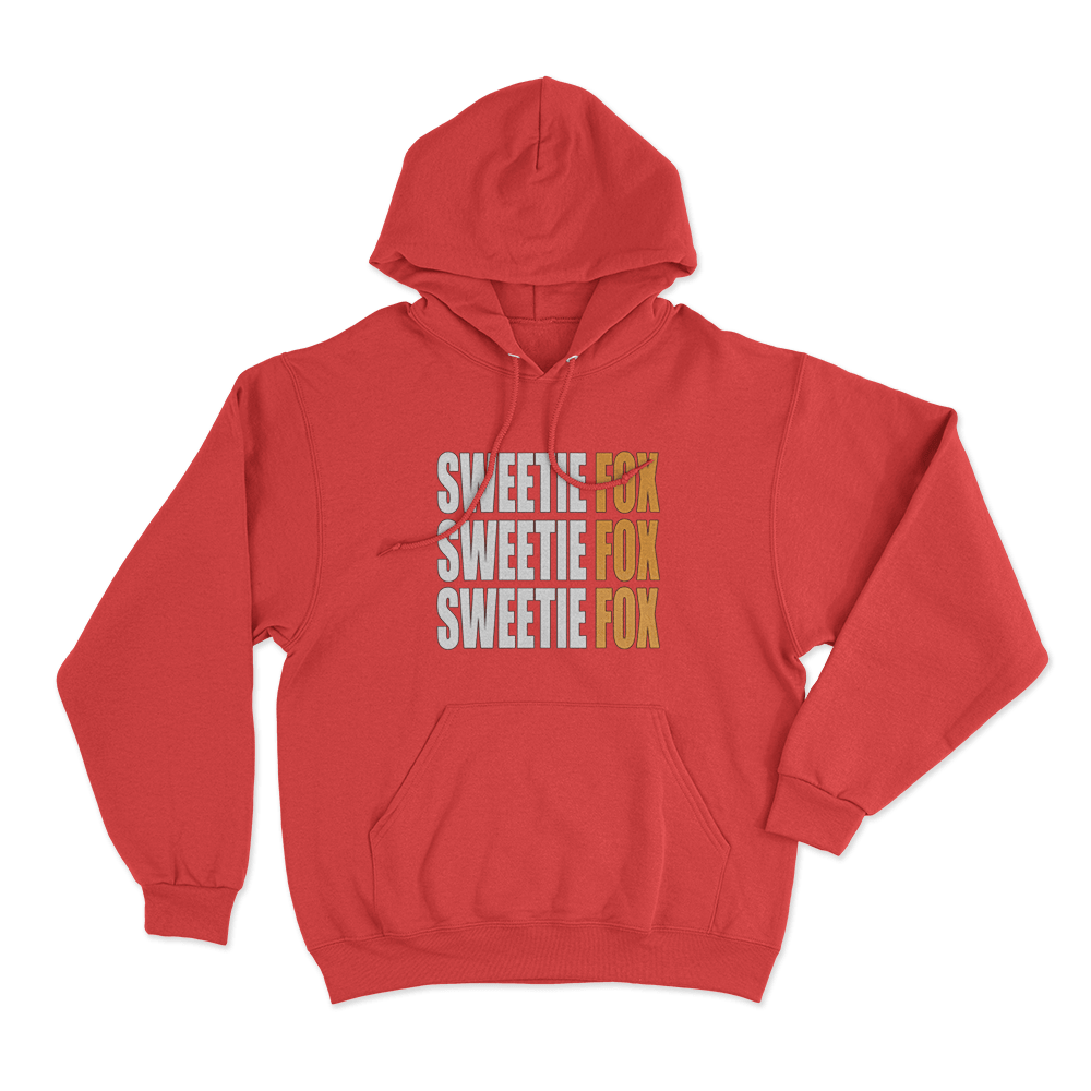 Sweetie Fox Typography Unisex Hoodie Red Sweetie Fox Typography Unisex Hoodie Red