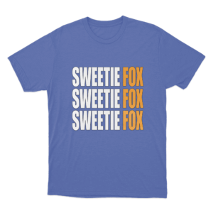 Sweetie Fox Typography Unisex T Shirt Blue 1